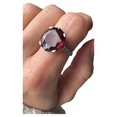Antique Edwardian Natural Purple Spinel and Diamond Ring