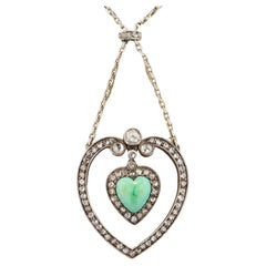 Collar eduardiano de turquesa natural y diamantes Broche Koch joyeros