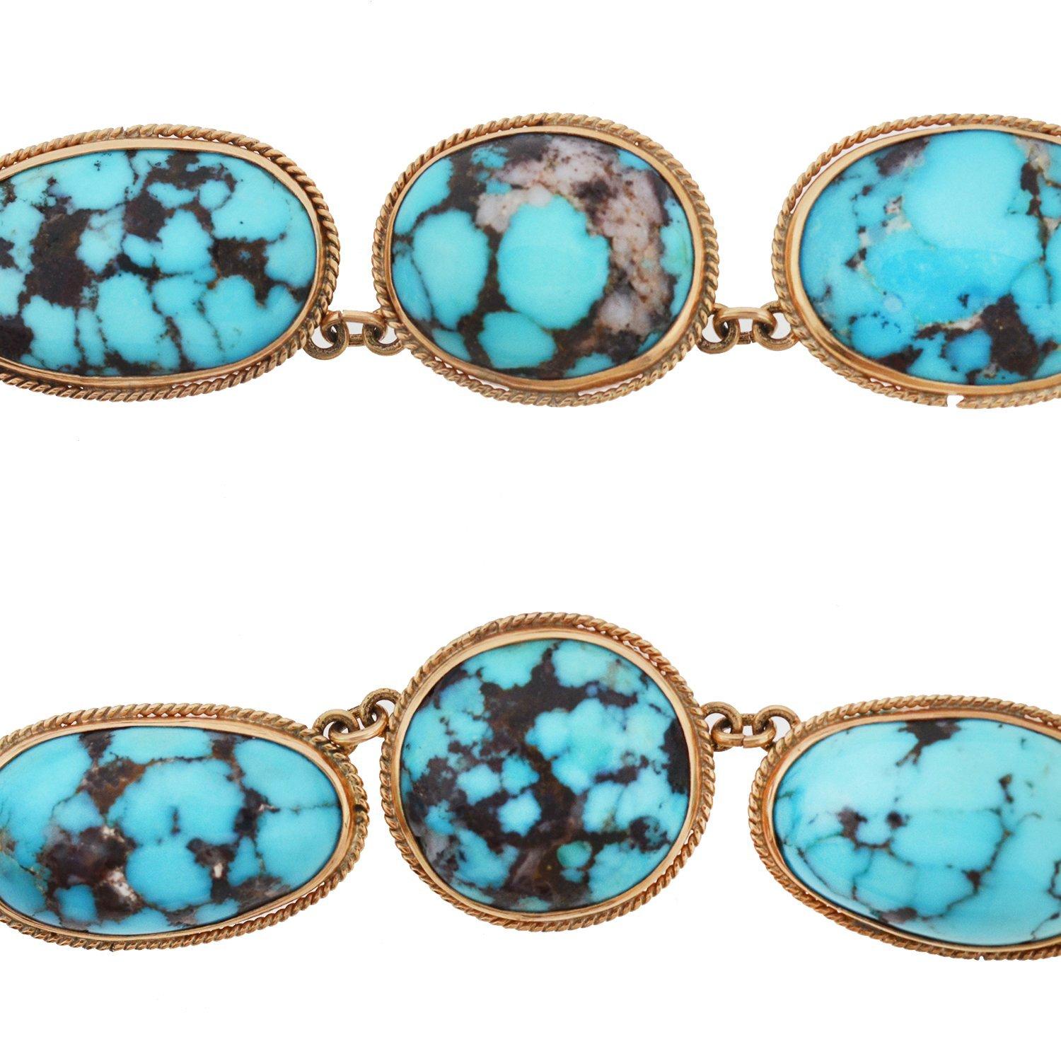 Women's Edwardian Natural Turquoise Festoon Style Necklace