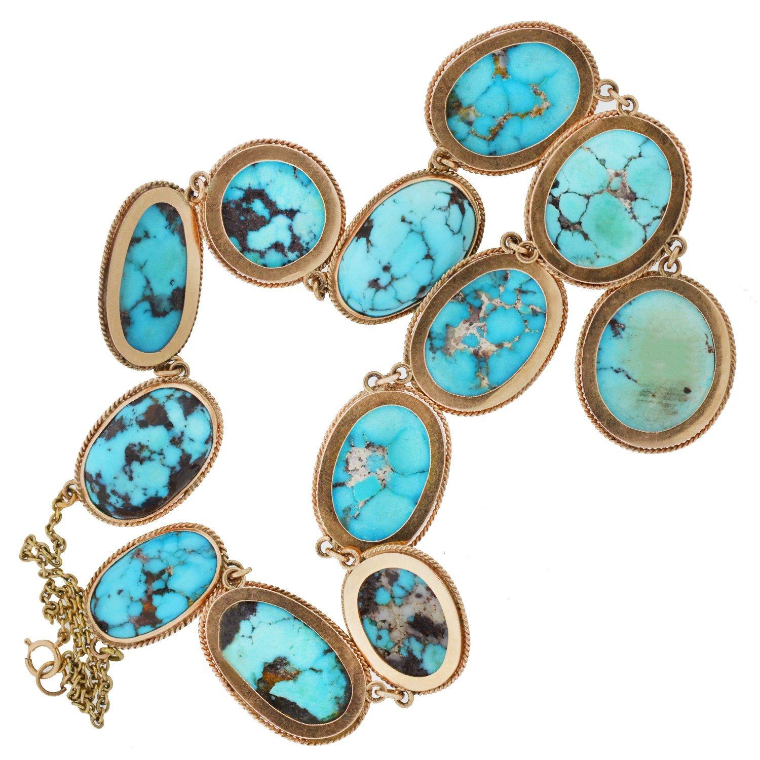 Edwardian Natural Turquoise Festoon Style Necklace 2