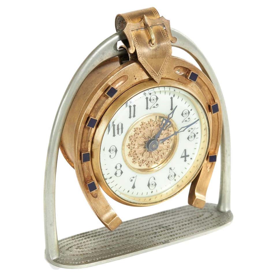 Victorian Novelty Gilded brass Mantel Clock For Sale at 1stDibs