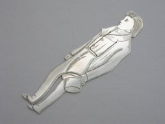 Edwardian Novelty Silver Figural Bookmark Charles Dickens 'Nicholas Nickleby'