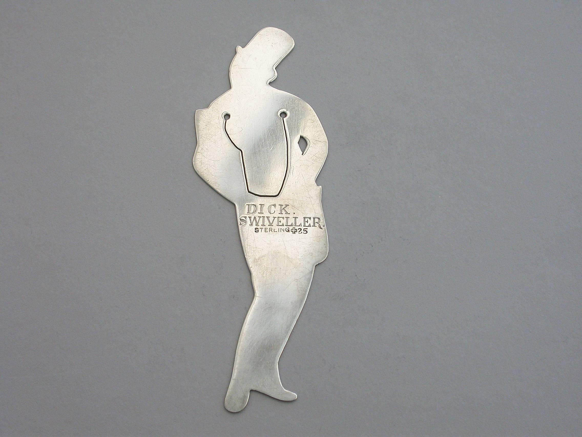 Edwardian Novelty Silver Figural Bookmark 'Dick Swiveller', circa 1901-1910 For Sale 2