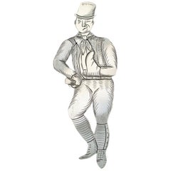 Edwardian Novelty Silver Figural Bookmark 'Sam Weller' New York, 1901-1910