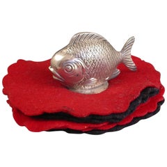 Antique Edwardian Novelty Silver Fish Pen Wipe by Sampson Mordan, Chester, 1908