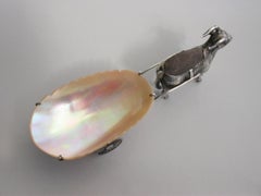 Edwardian Novelty Silver Goat Pulling a Cart Pin Cushion by Adie & Lovekin, 1908