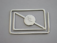 Edwardian Novelty Silver 'Greek Key' Letter Clip, by Albert Barker, London, 1907