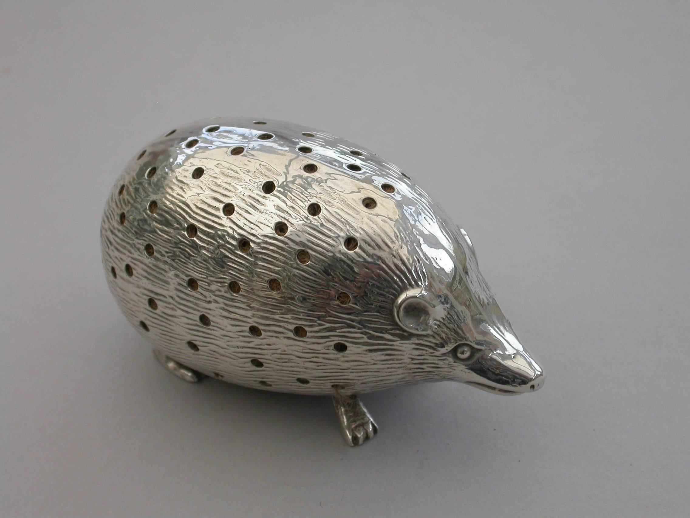 Edwardian Novelty Silver Hedgehog Pin Cushion Levi & Salaman, 1904 4