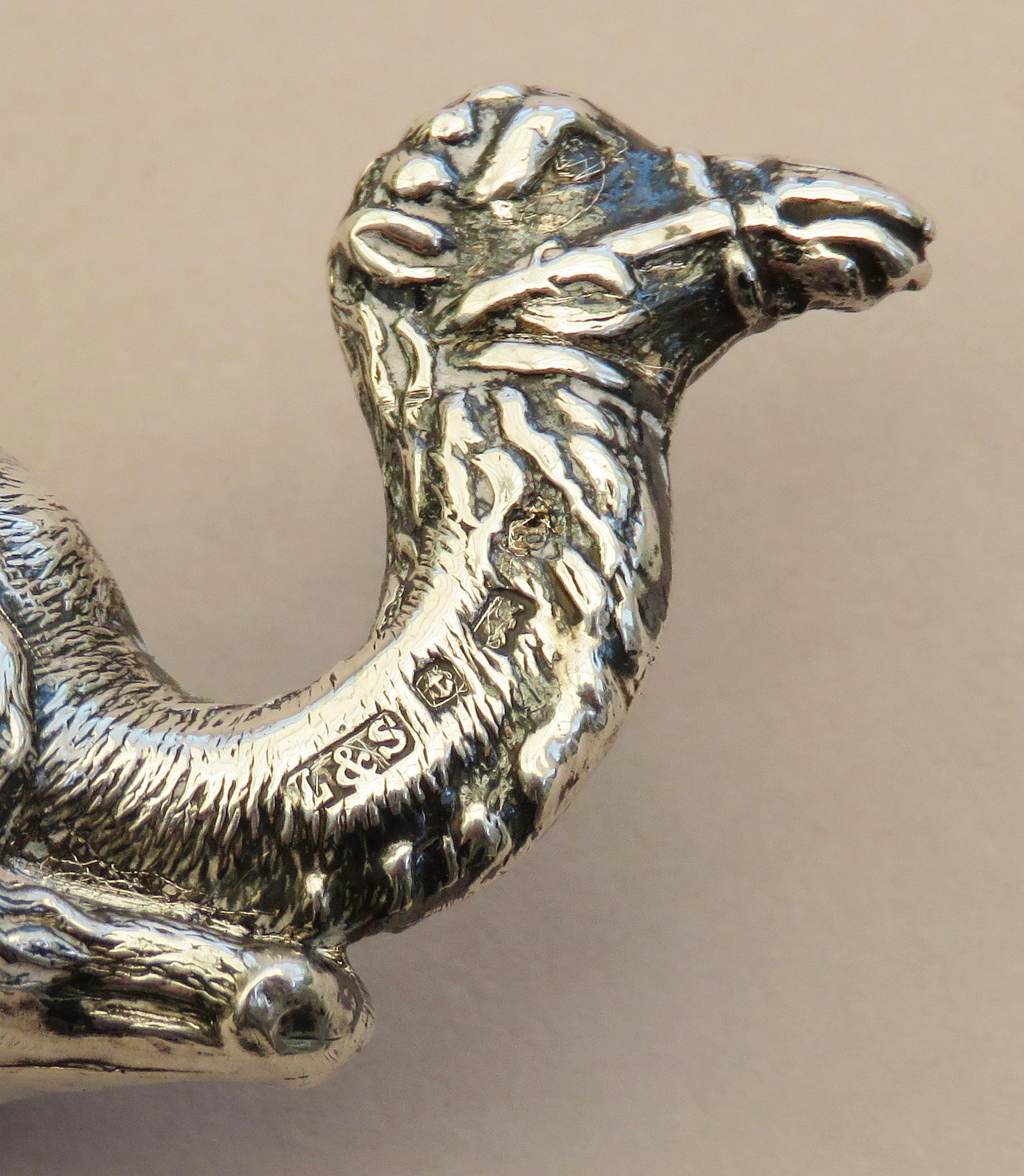 Edwardian Novelty Silver Recumbent Camel Pin Cushion, Small Size, 1903 1