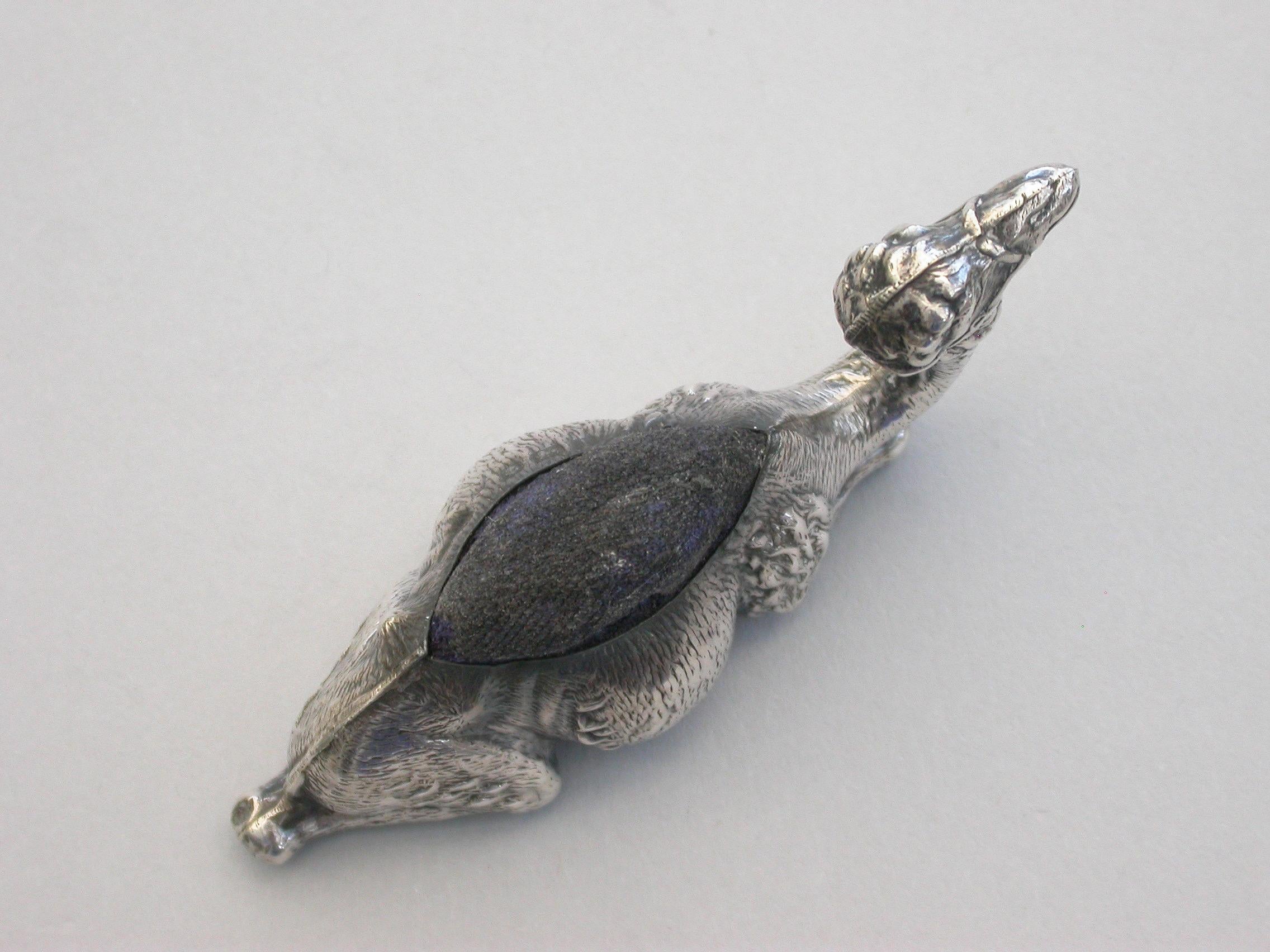Edwardian Novelty Silver Recumbent Camel Pin Cushion - Small Size 1908 For Sale 2