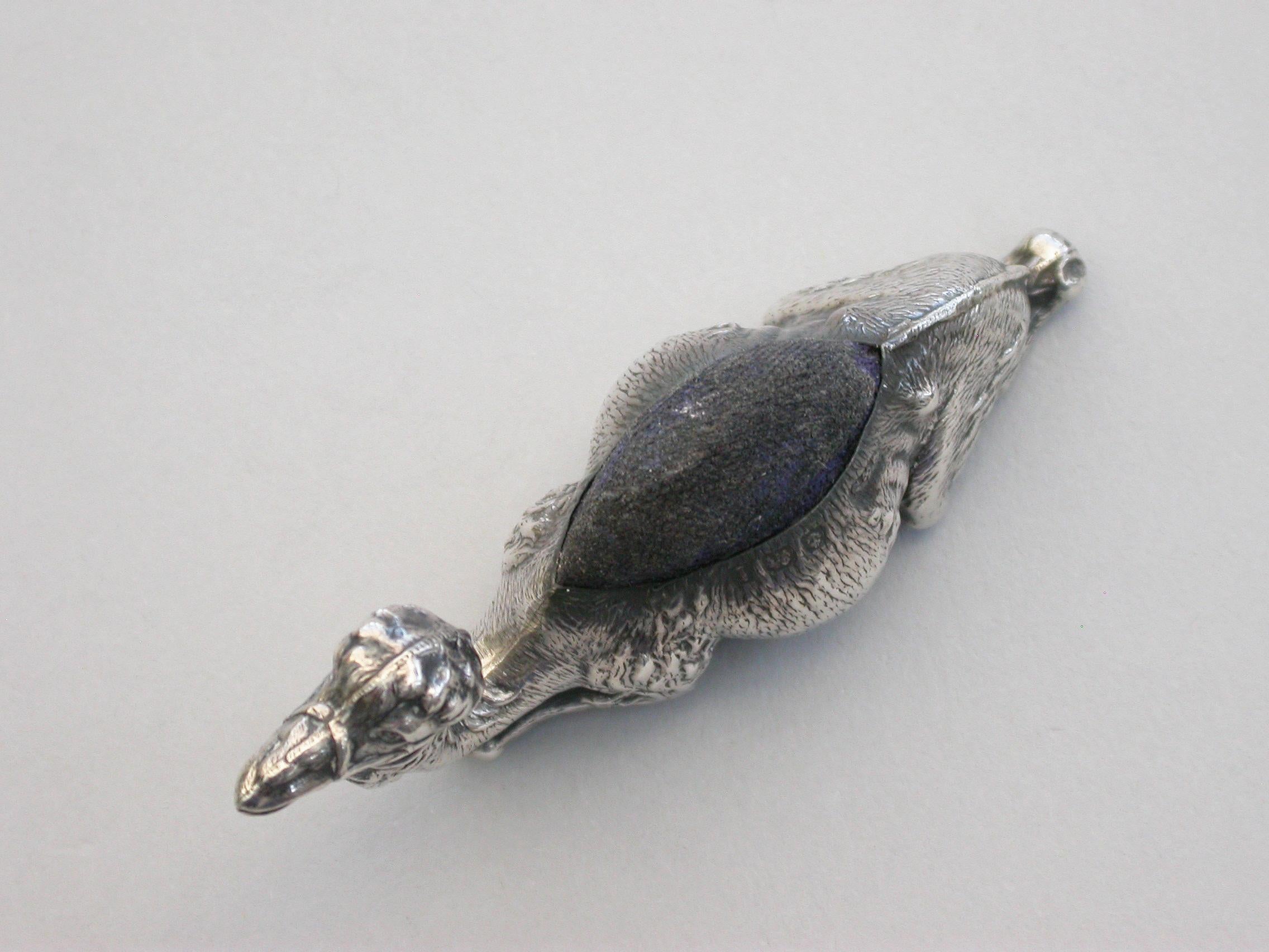 Edwardian Novelty Silver Recumbent Camel Pin Cushion - Small Size 1908 For Sale 3