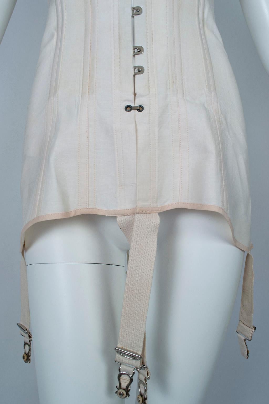 Edwardian Nuform Front-Opening Corset with Garter Straps, 1919 7