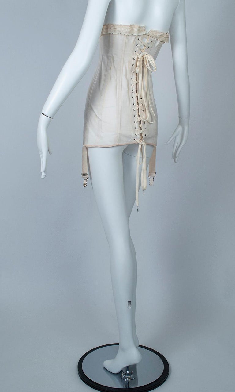 Edwardian Nuform FrontOpening Corset with Garter Straps, 1919 at