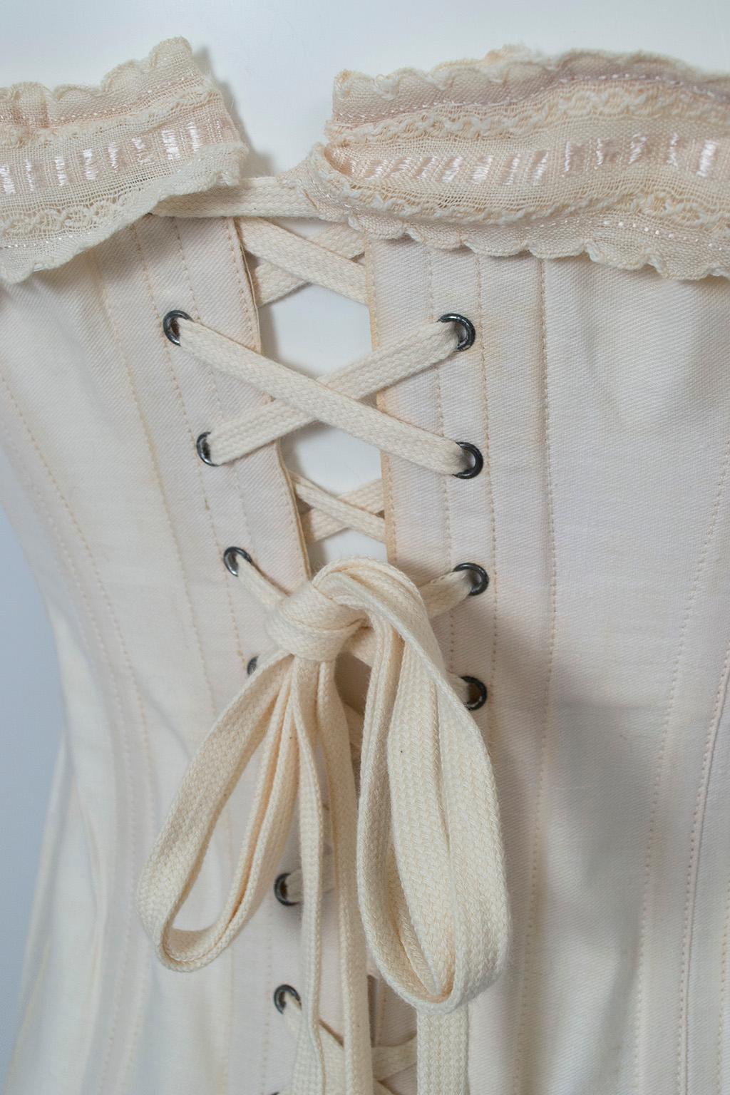 Edwardian Nuform Front-Opening Corset with Garter Straps, 1919 1