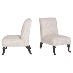 Antique Edwardian nursing child chairs pair