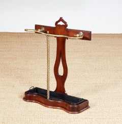 Edwardian Oak and Brass Umbrella Stand
