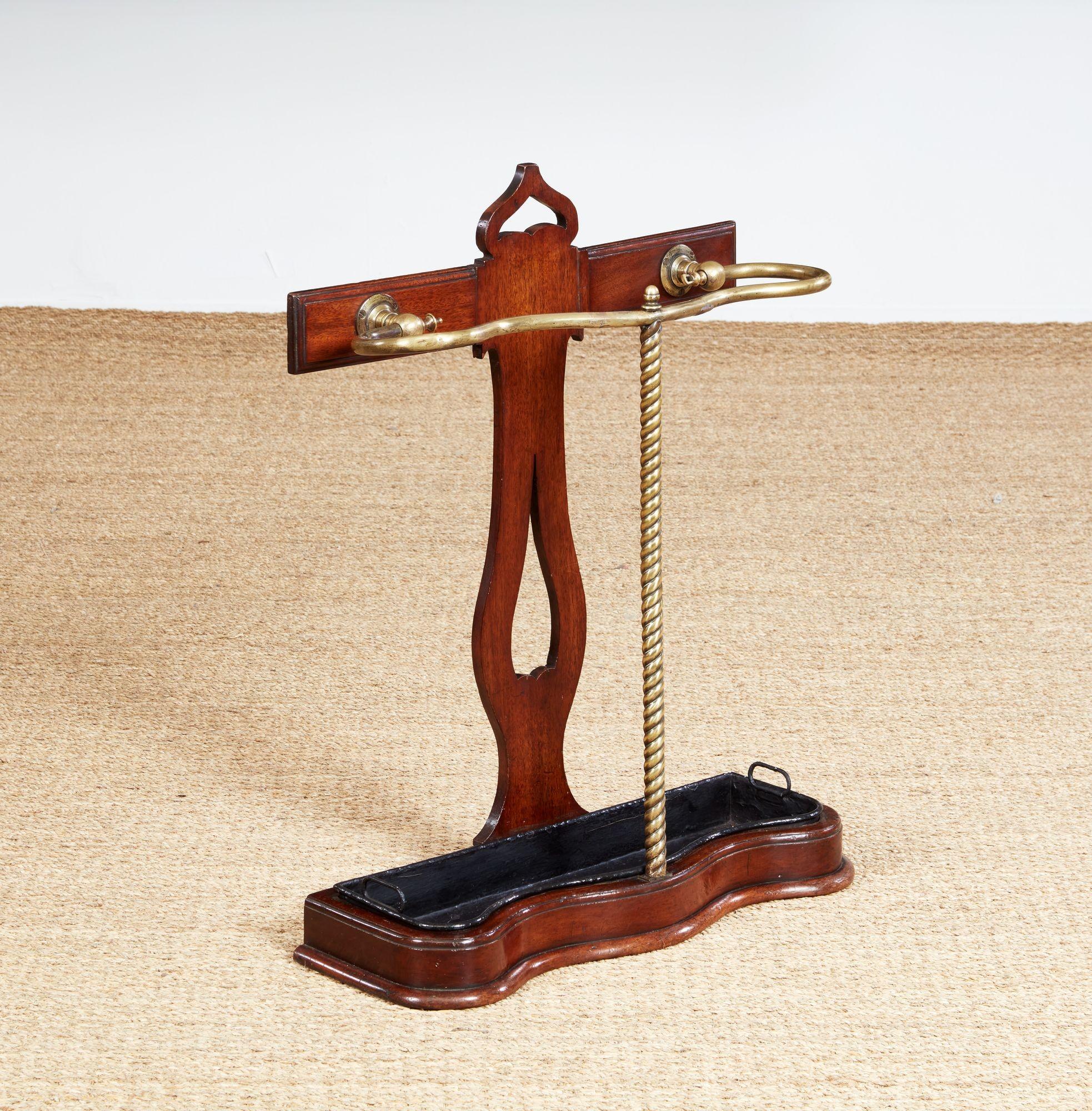 Edoardiano Portaombrelli edoardiano in Oak e ottone in vendita