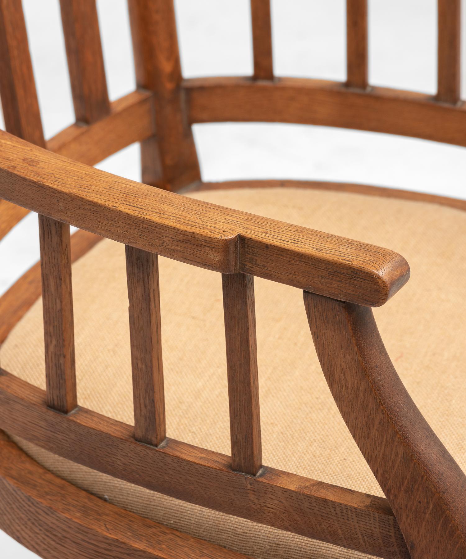 Early 20th Century Edwardian Oak Armchair, circa 1900