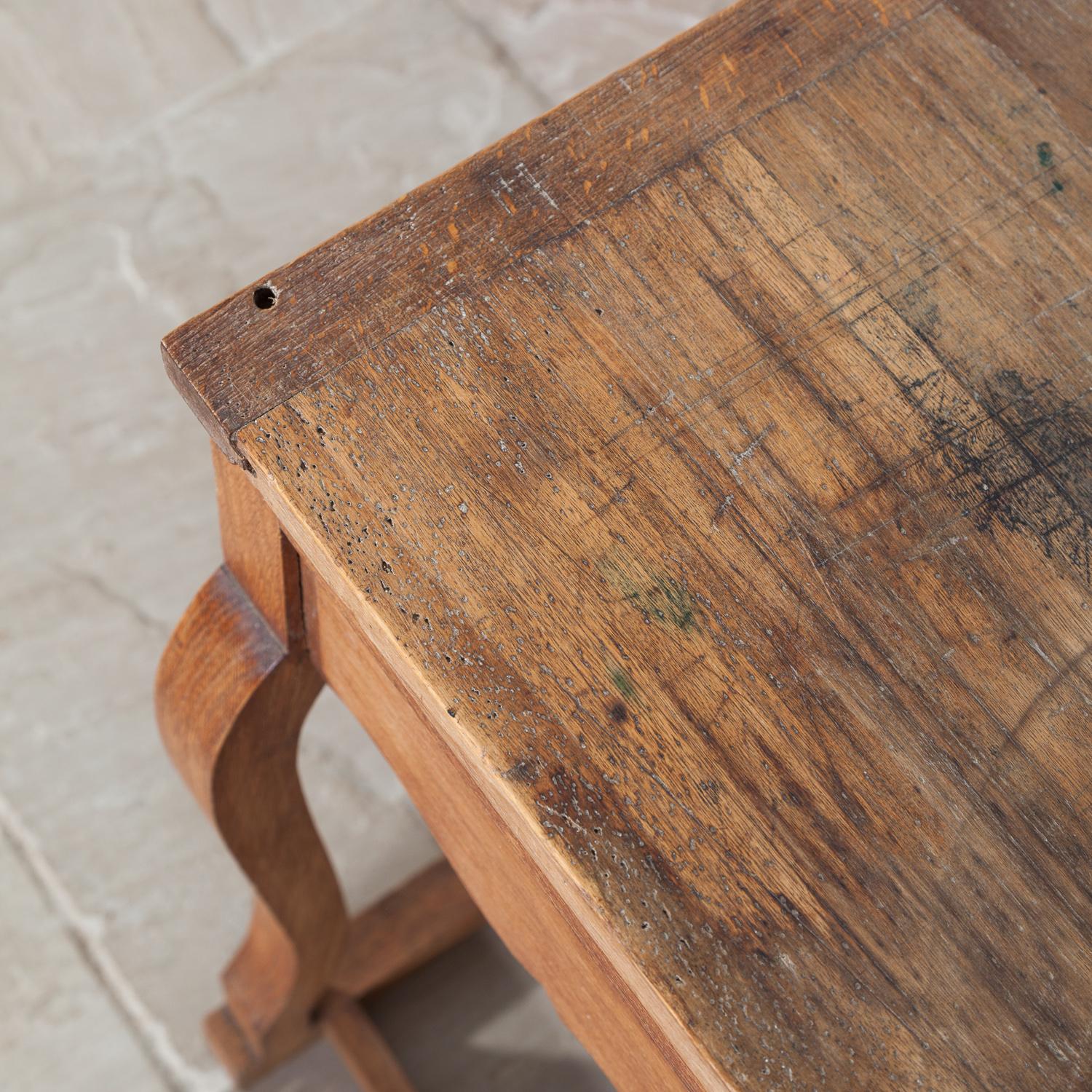 Edwardian Oak Artists Table Incorporating Adjustable Easel 5