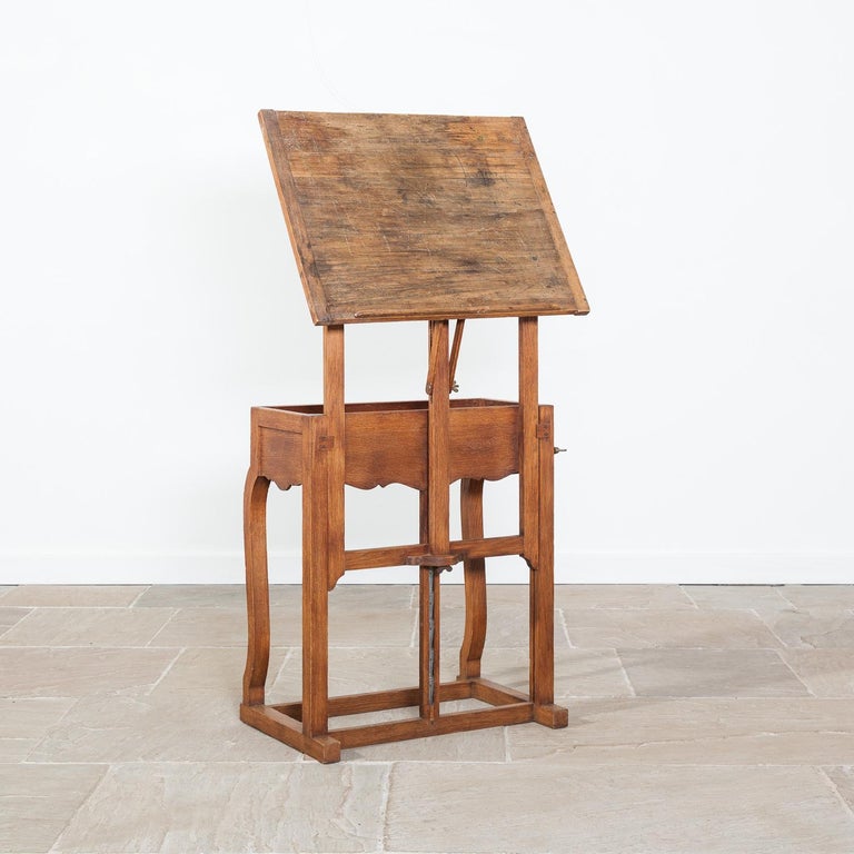 Edwardian Oak Artists Table Incorporating Adjustable Easel at 1stDibs