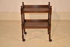 Edwardian Oak Bar Cart from England, Circa 1900