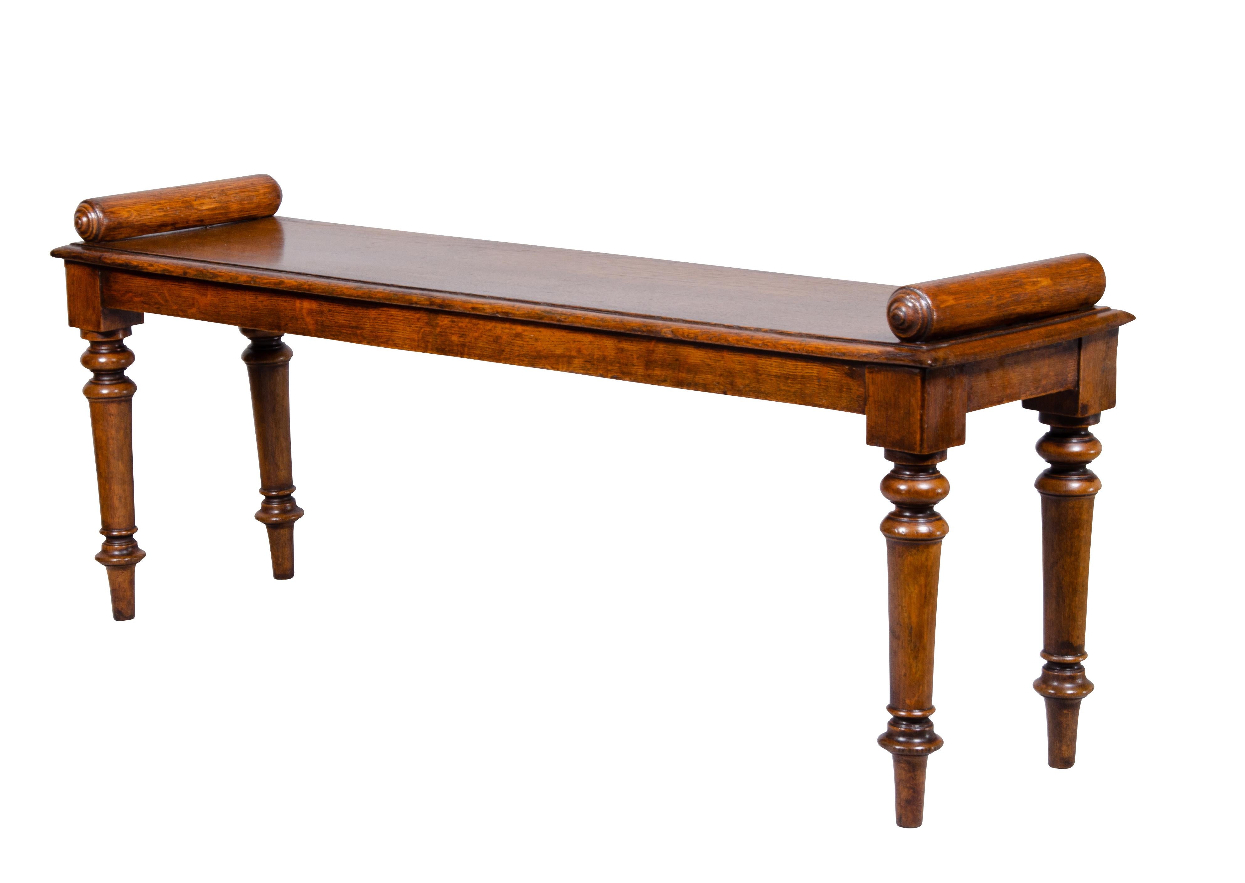 English Edwardian Oak Bench Attributed to Schoolbred