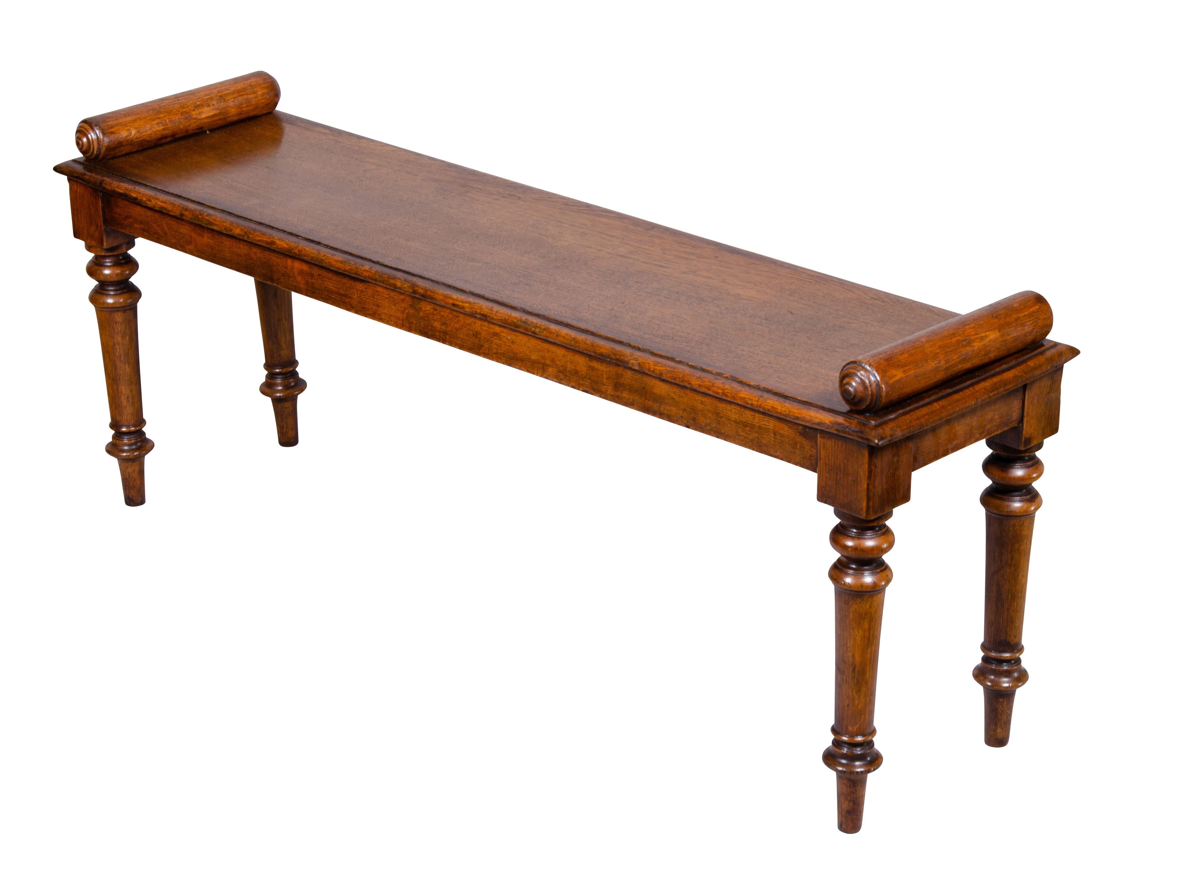 Late 19th Century Edwardian Oak Bench Attributed to Schoolbred