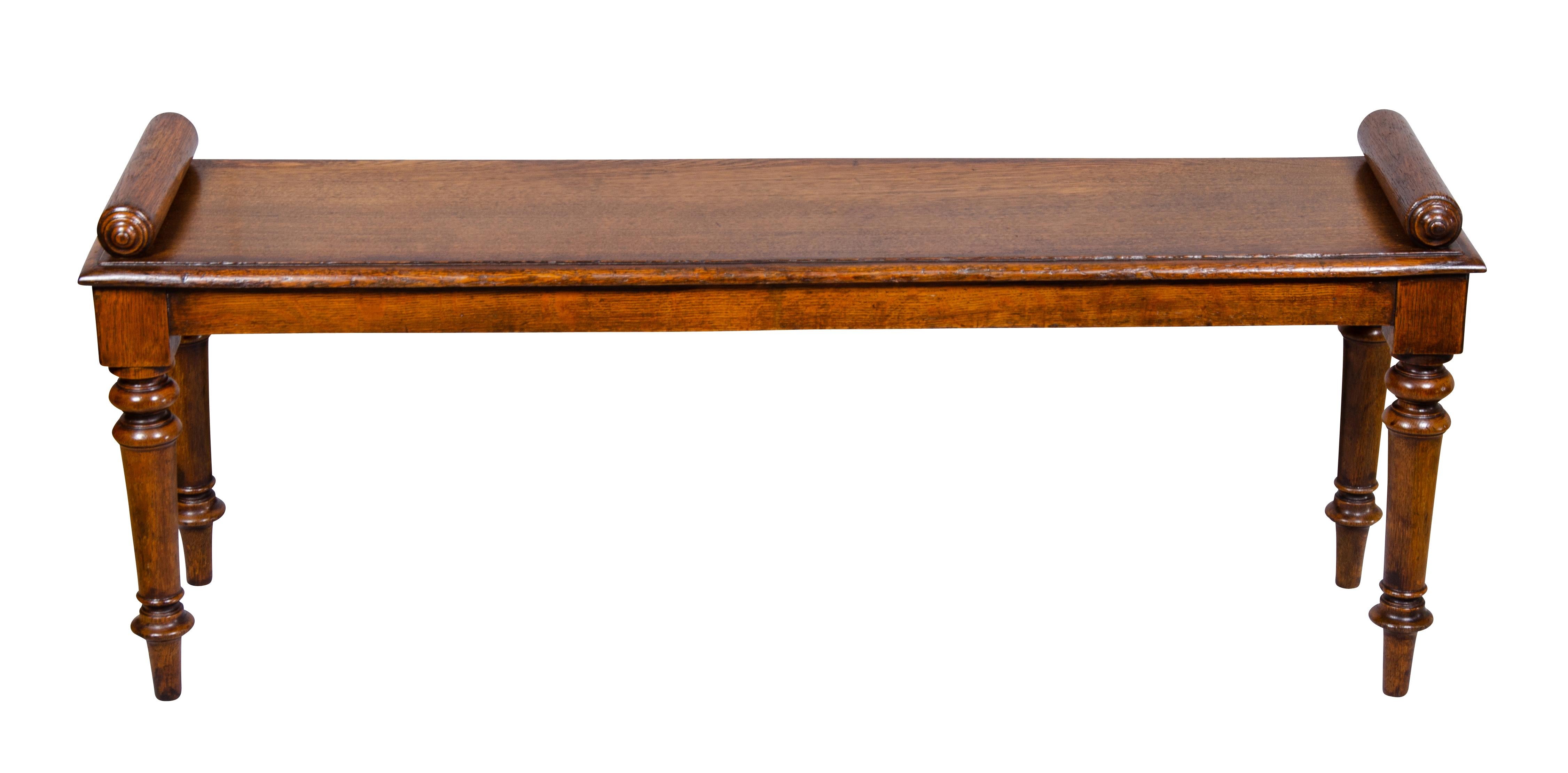 Edwardian Oak Bench Attributed to Schoolbred 1