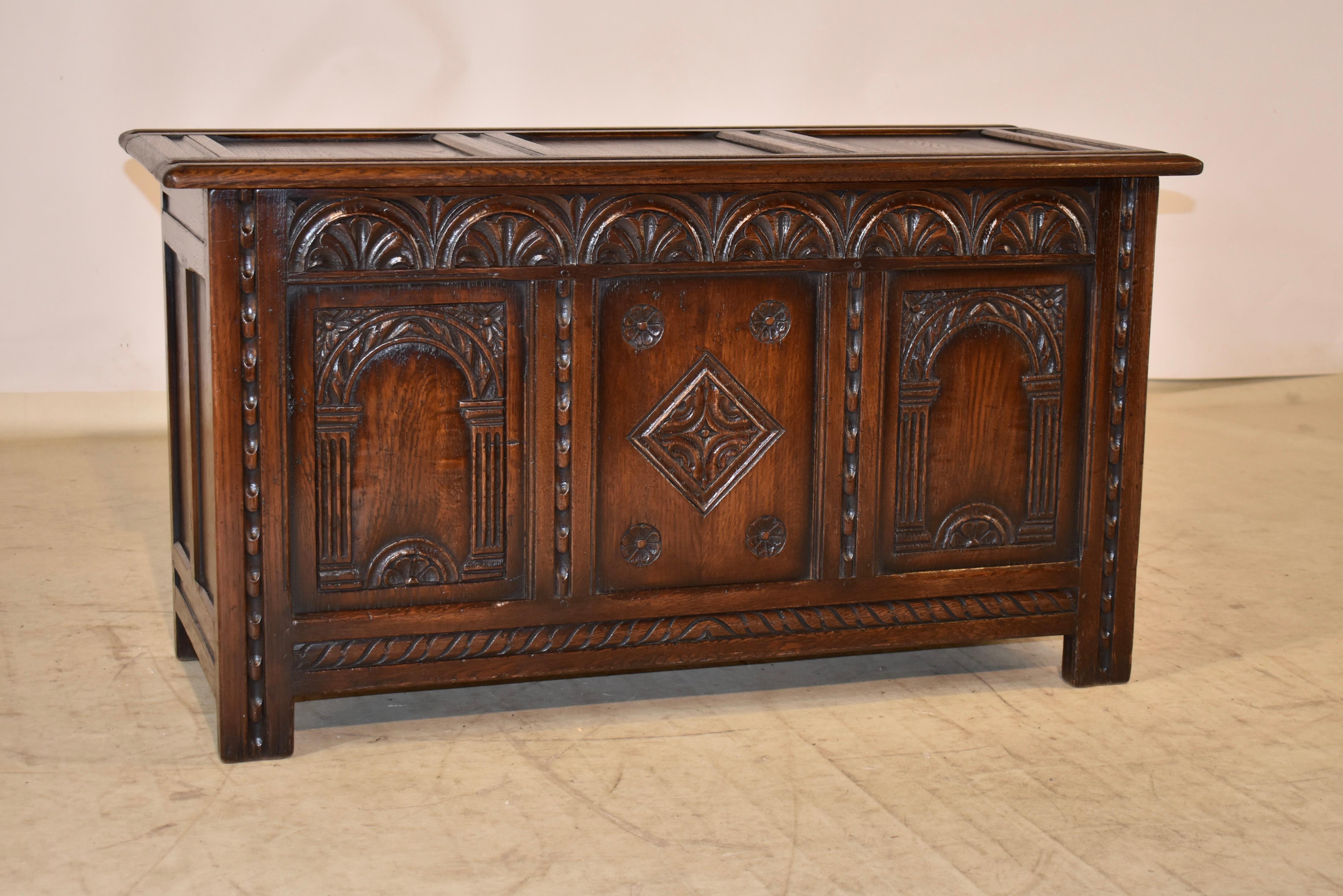 Early 20th Century Edwardian Oak Blanket Chest, circa 1900 For Sale