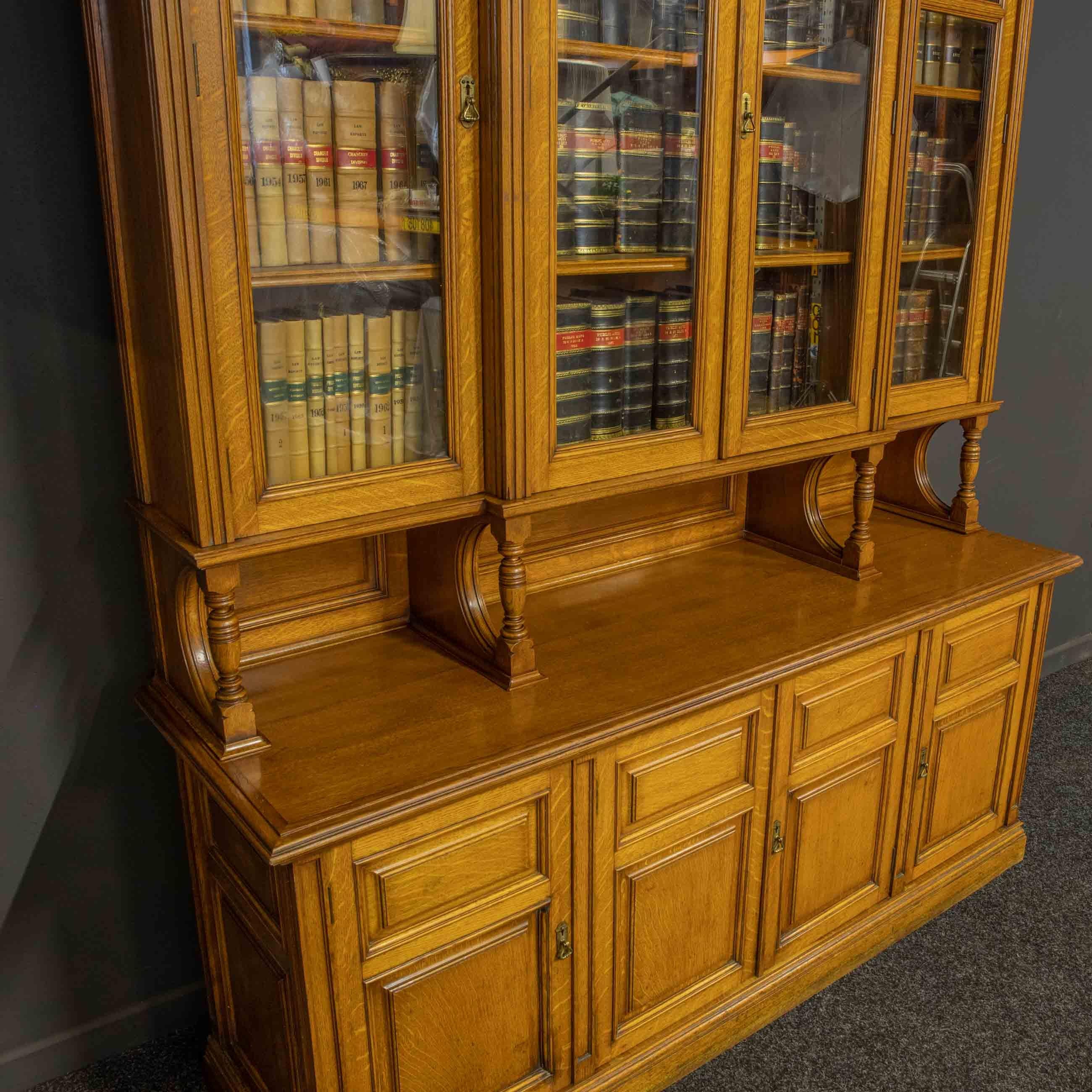 Edwardian Oak Bookcase For Sale 1