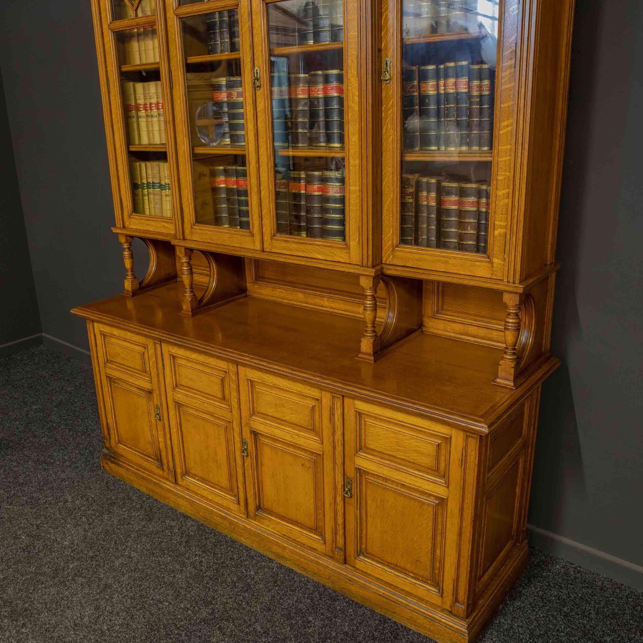 Edwardian Oak Bookcase For Sale 2