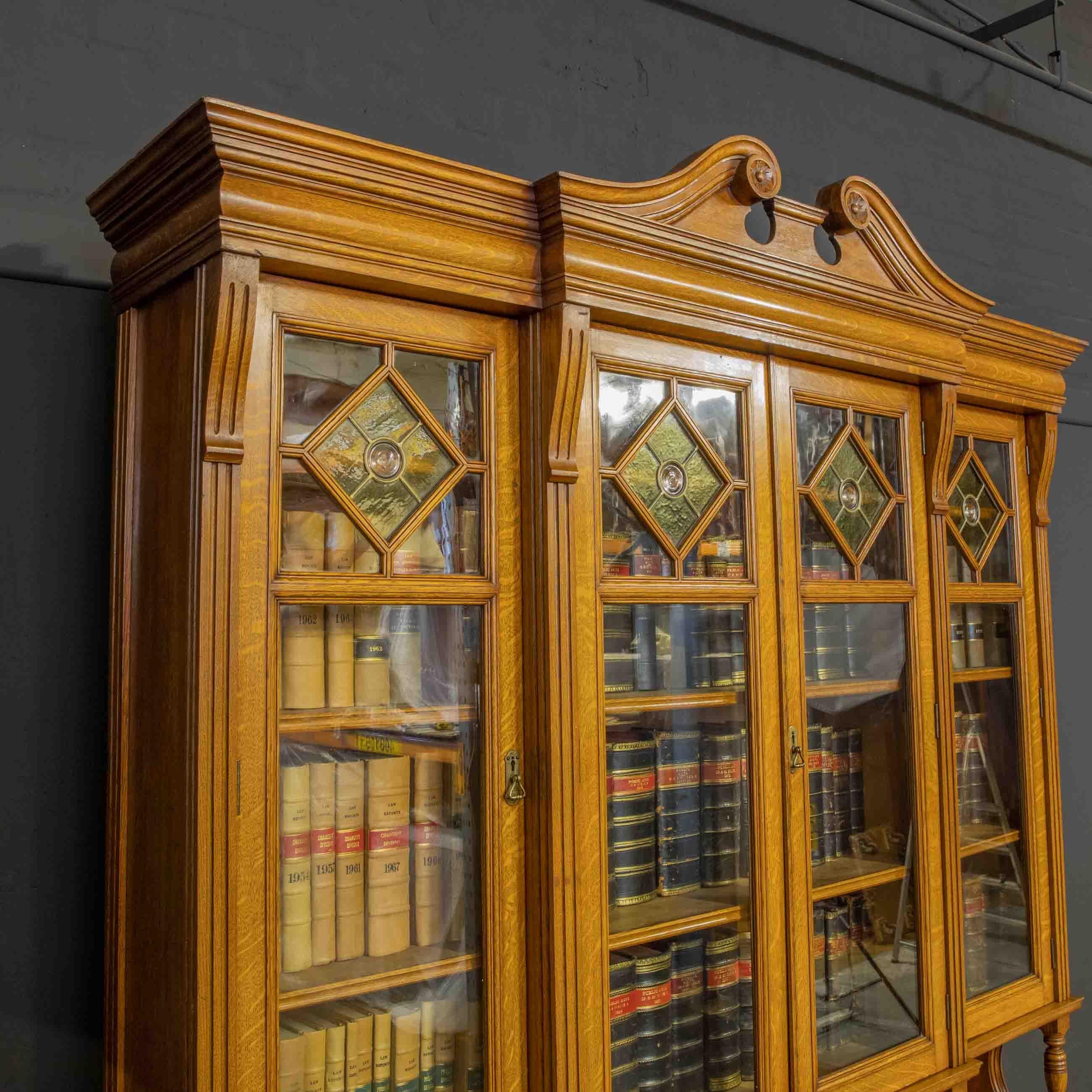 Edwardian Oak Bookcase For Sale 4