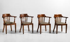 Edwardian Oak Captains Chair, England, circa 1900