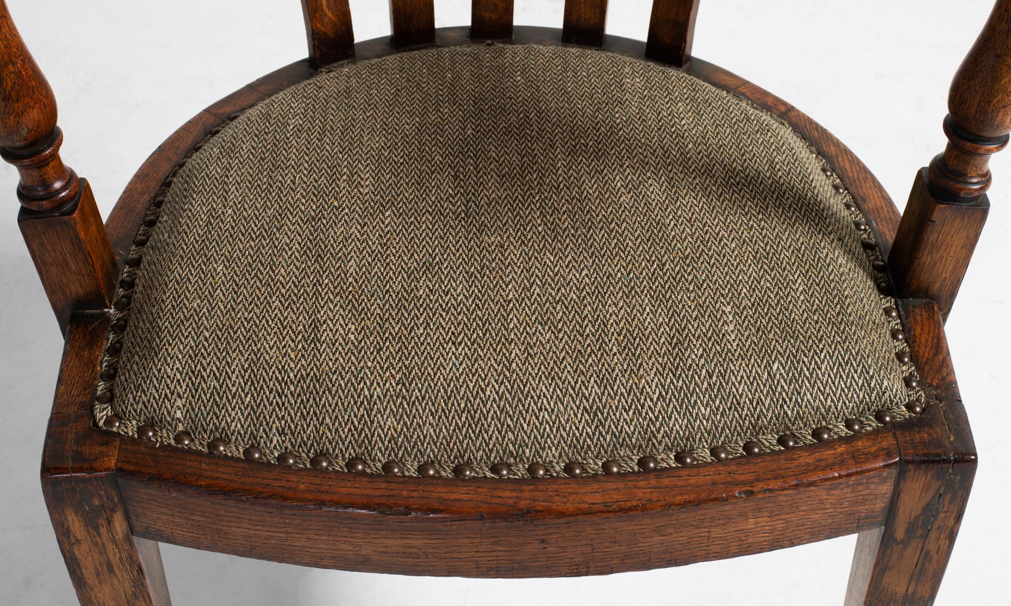Edwardian Oak Captains Chair, England, circa 1900 2