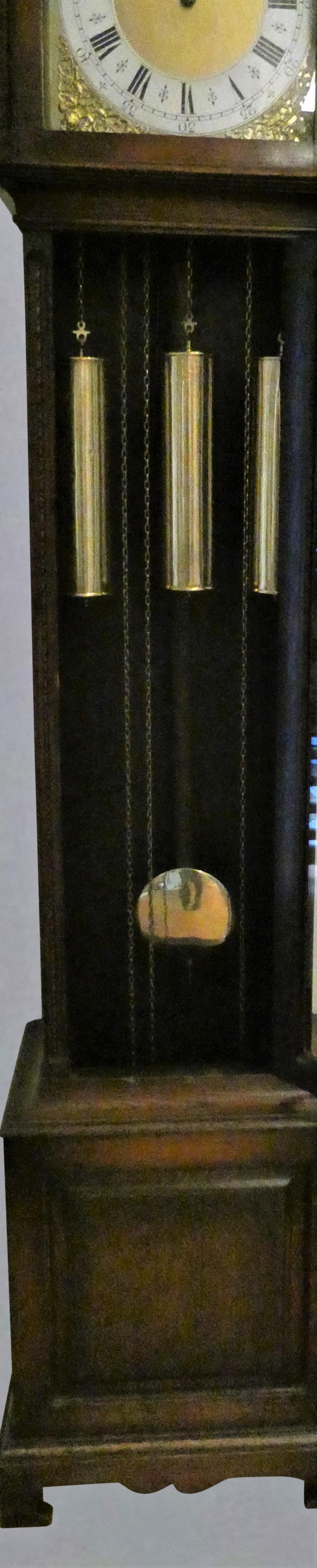 English Edwardian Oak Csed Westminster Chiming Longcase Clock