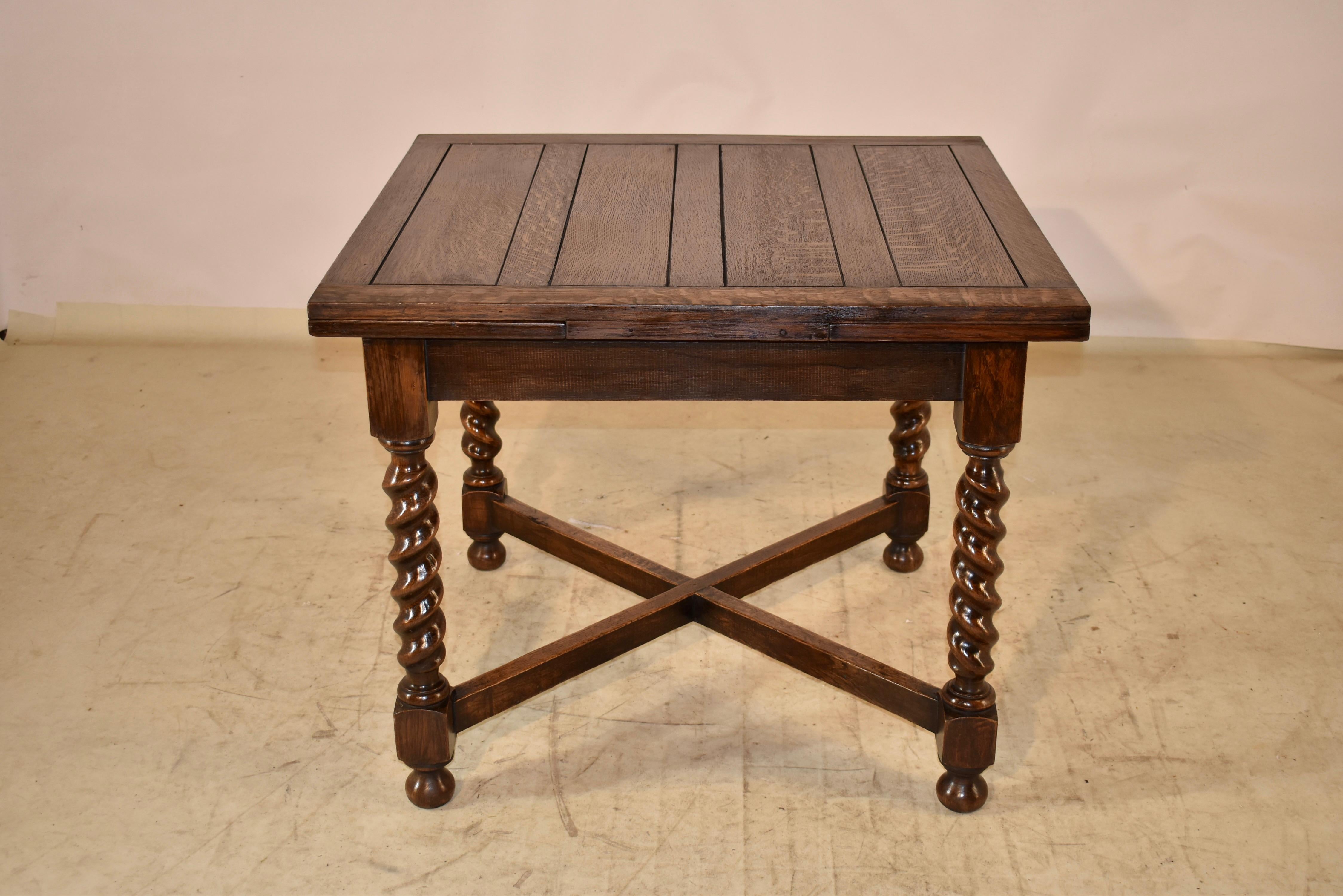 English Edwardian Oak Draw-Leaf Table, C. 1900