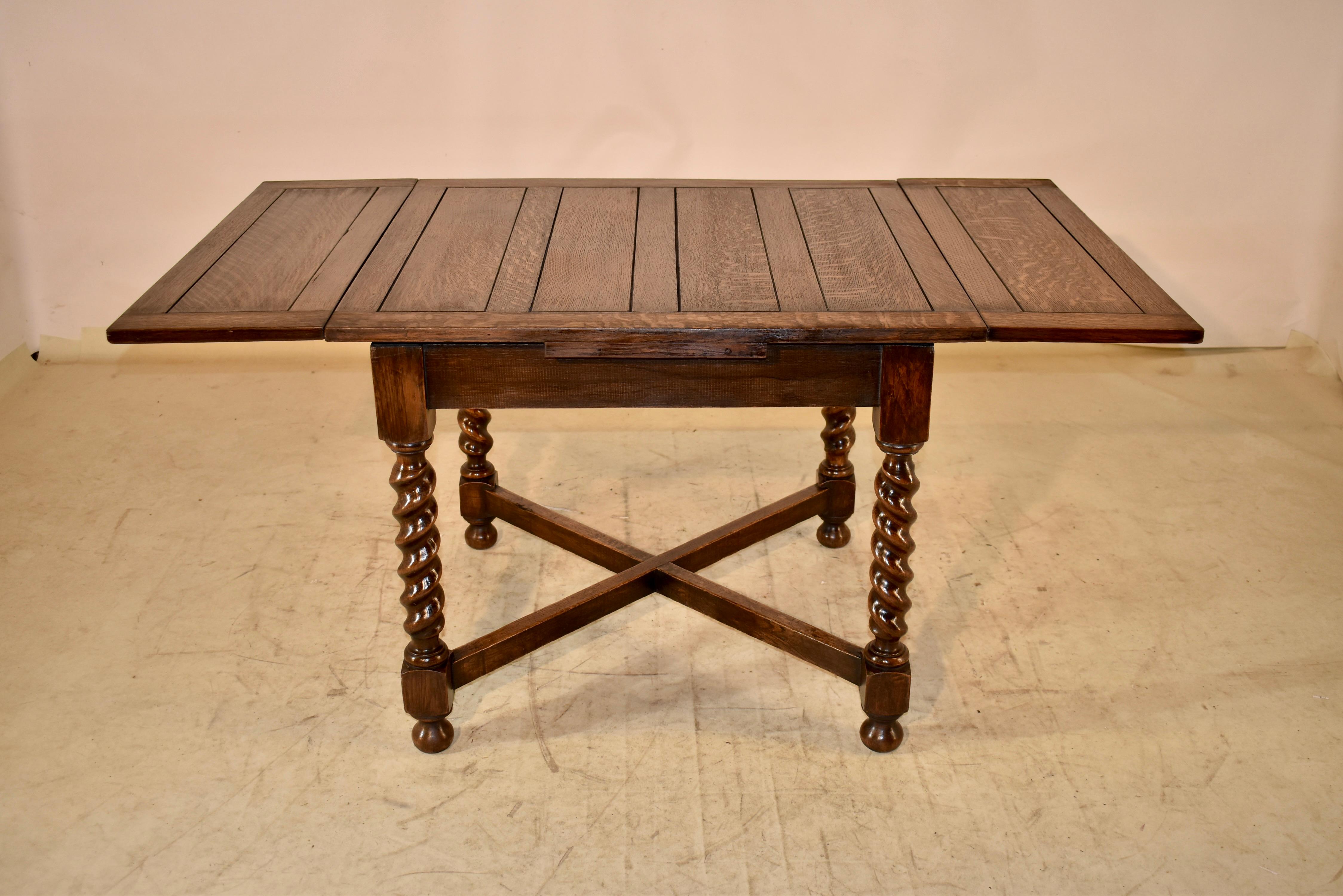 Edwardian Oak Draw-Leaf Table, C. 1900 1