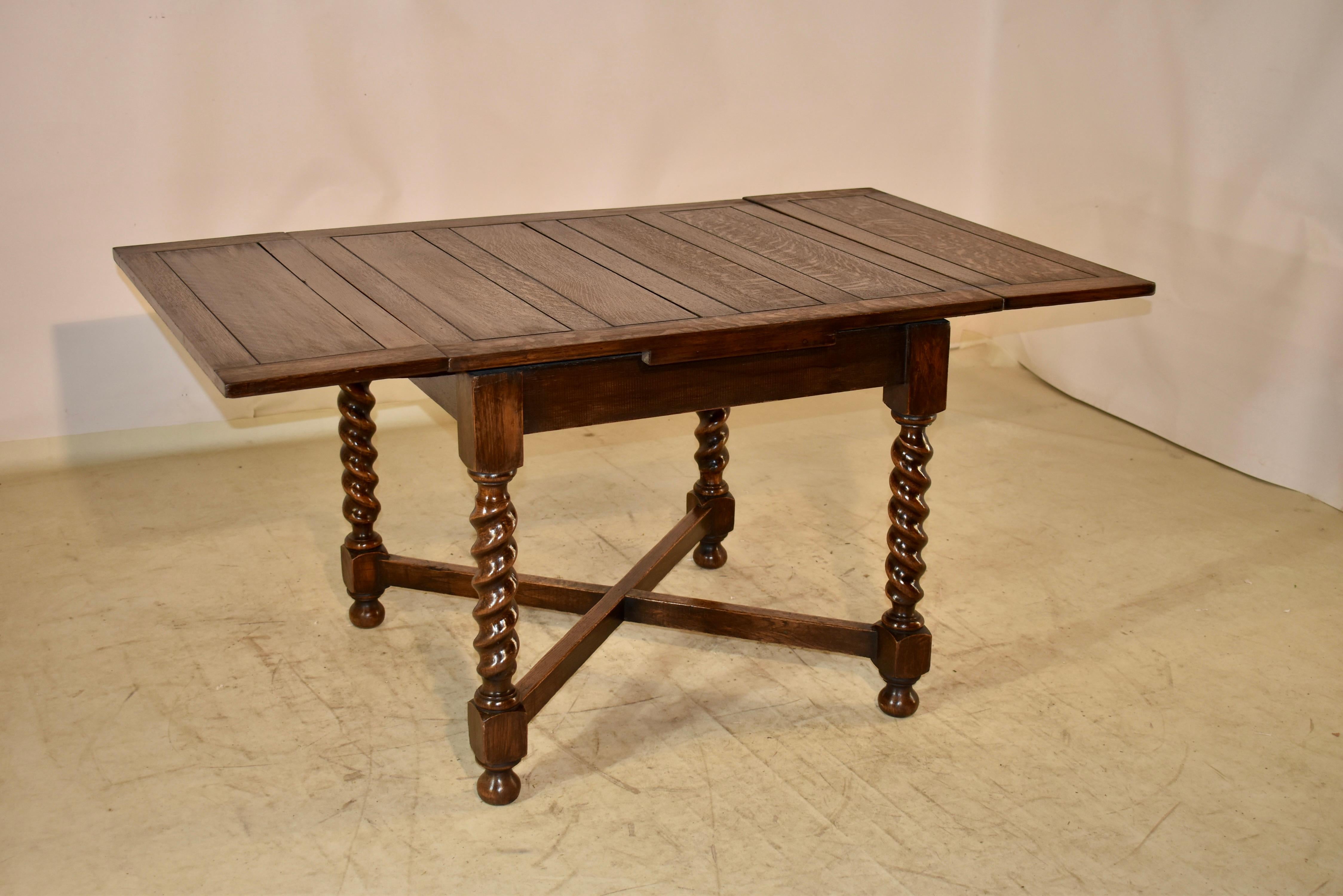 Edwardian Oak Draw-Leaf Table, C. 1900 2