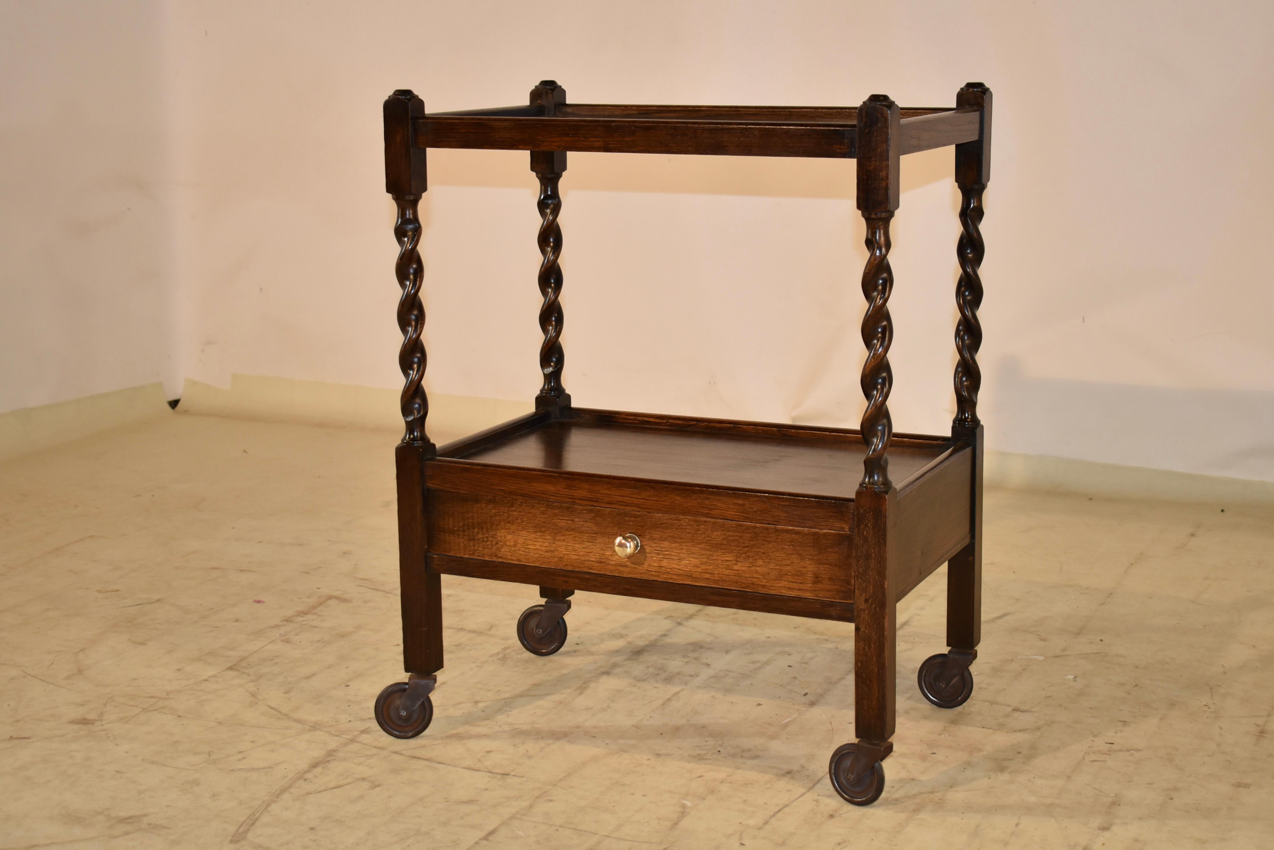 Edwardian Oak Drink Cart, c. 1900 2