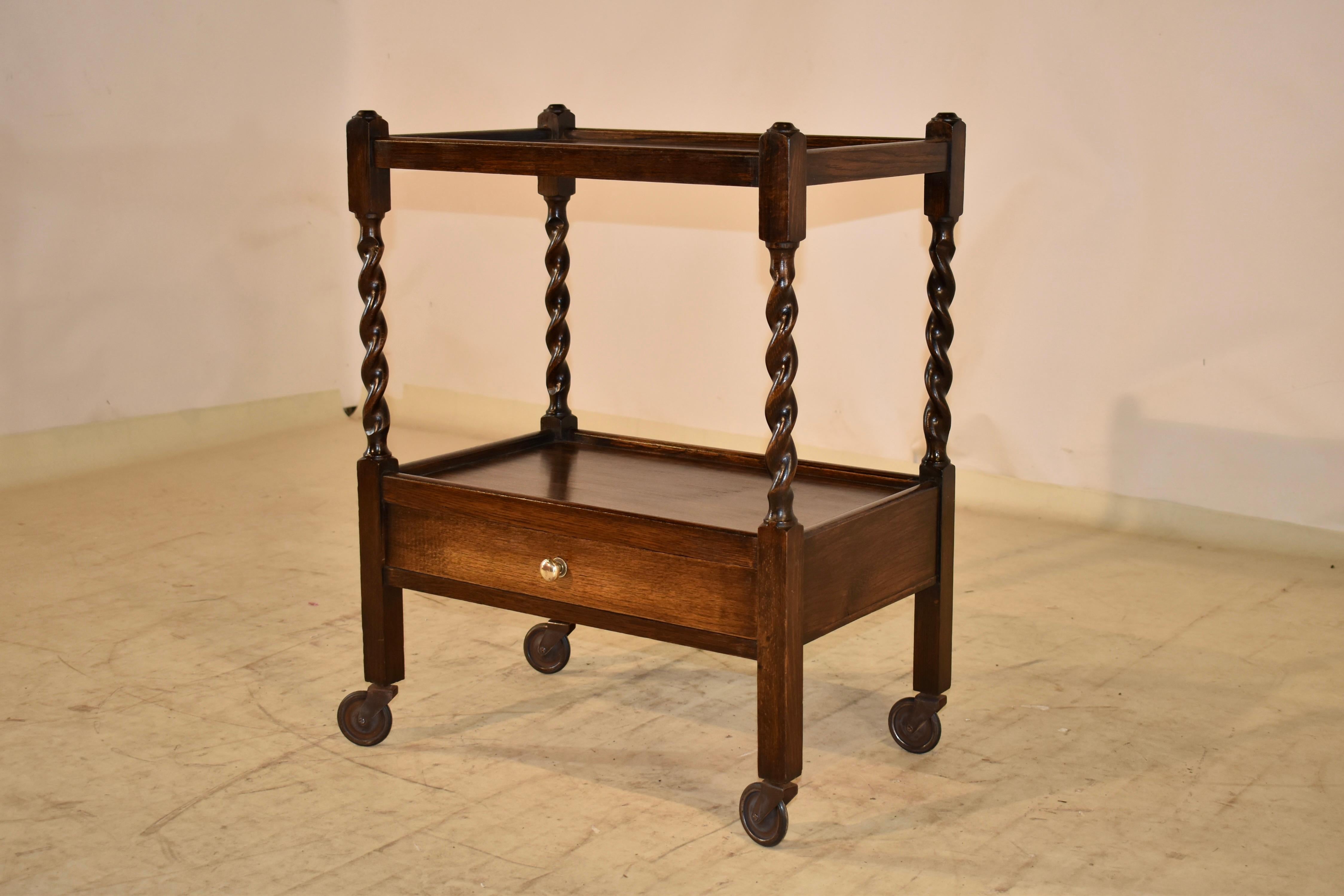 Edwardian Oak Drink Cart, c. 1900 3