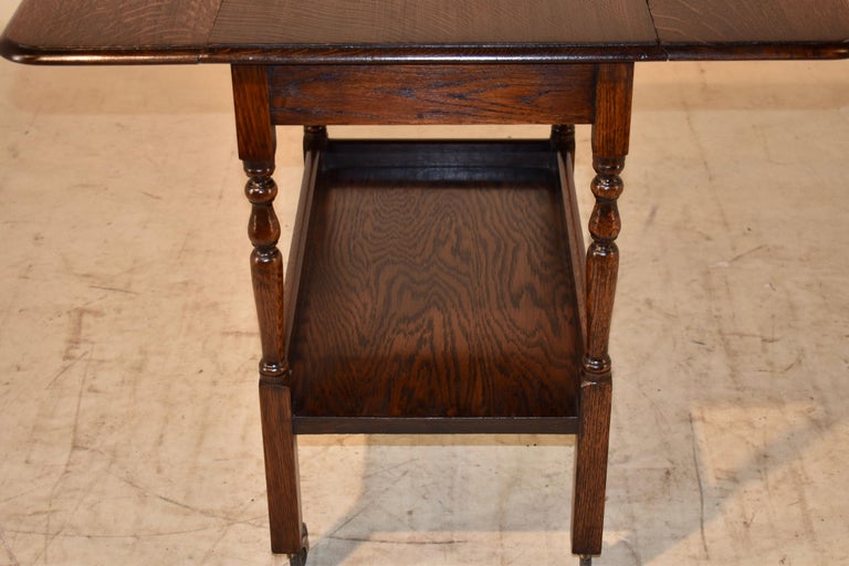 Table Chariot à Thé Ancienne – Chêne, Style Prieuré, Sur Roulettes – Occasion