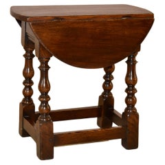 Edwardian Oak Drop-Leaf Joint Stool, circa 1900