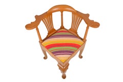 Edwardian Oak English Corner Chair, circa 1910
