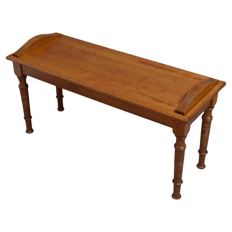 Edwardian Oak Hall Bench For Sale at 1stDibs