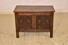 Edwardian Oak Hand Carved Coffer, Circa 1900