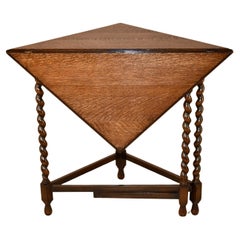 Antique Edwardian Oak Handkerchief Table, Circa 1900