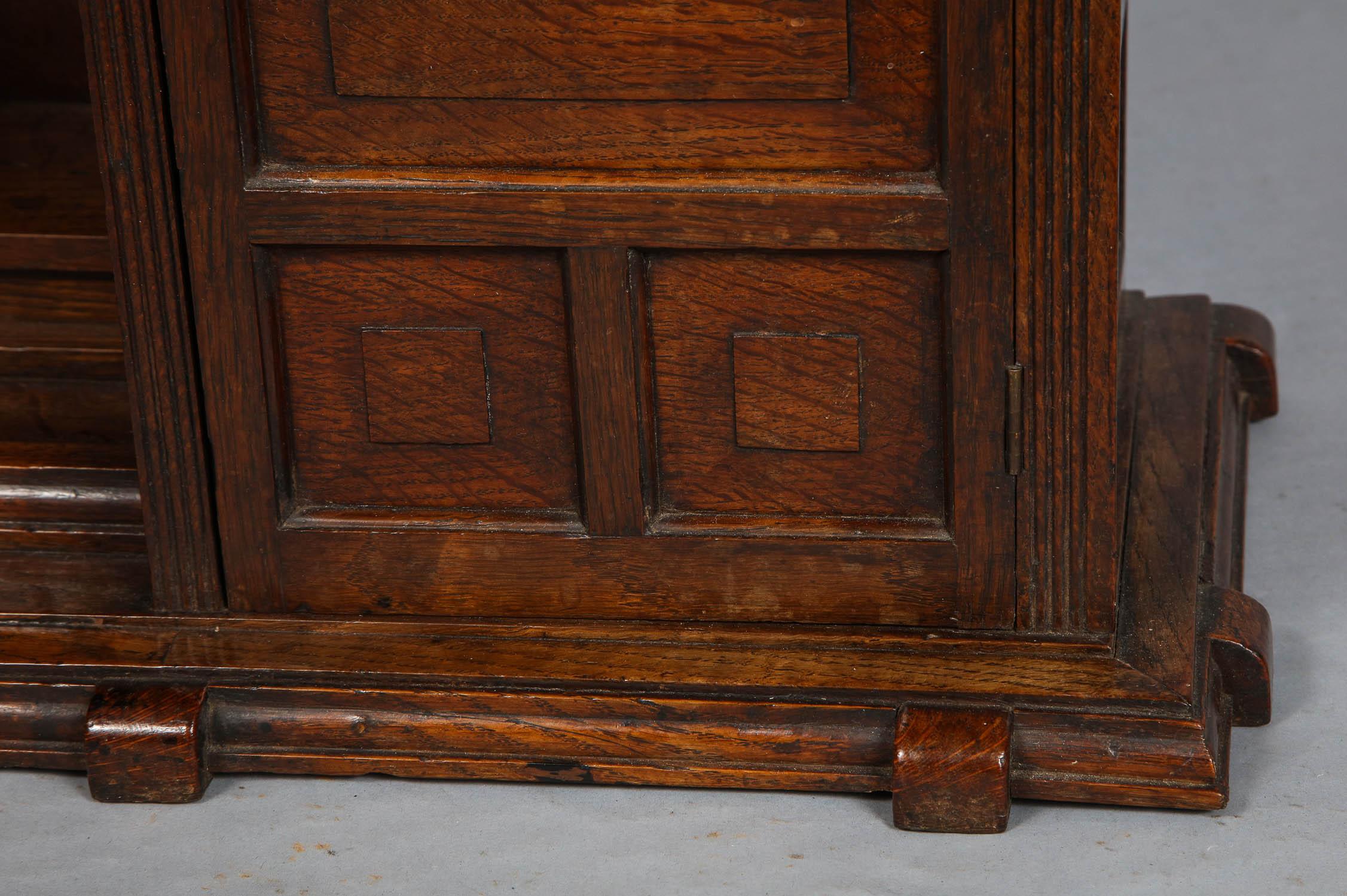 English Edwardian Oak Hanging or Desk Cabinet For Sale