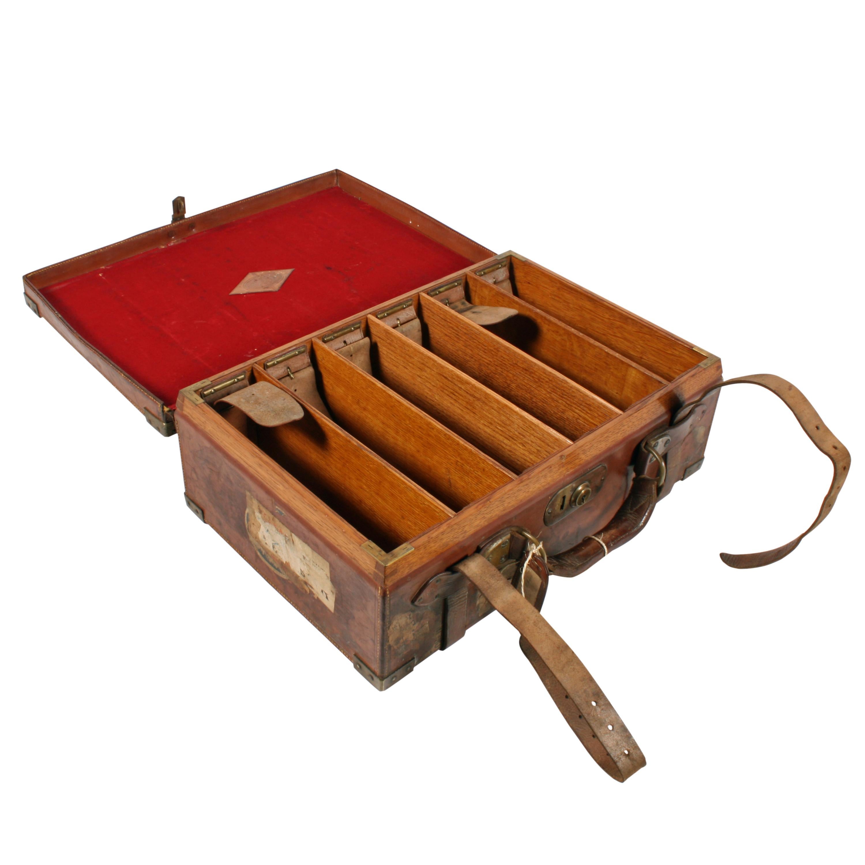 Edwardian Oak Lined Cartridge Case In Good Condition For Sale In Newcastle Upon Tyne, GB