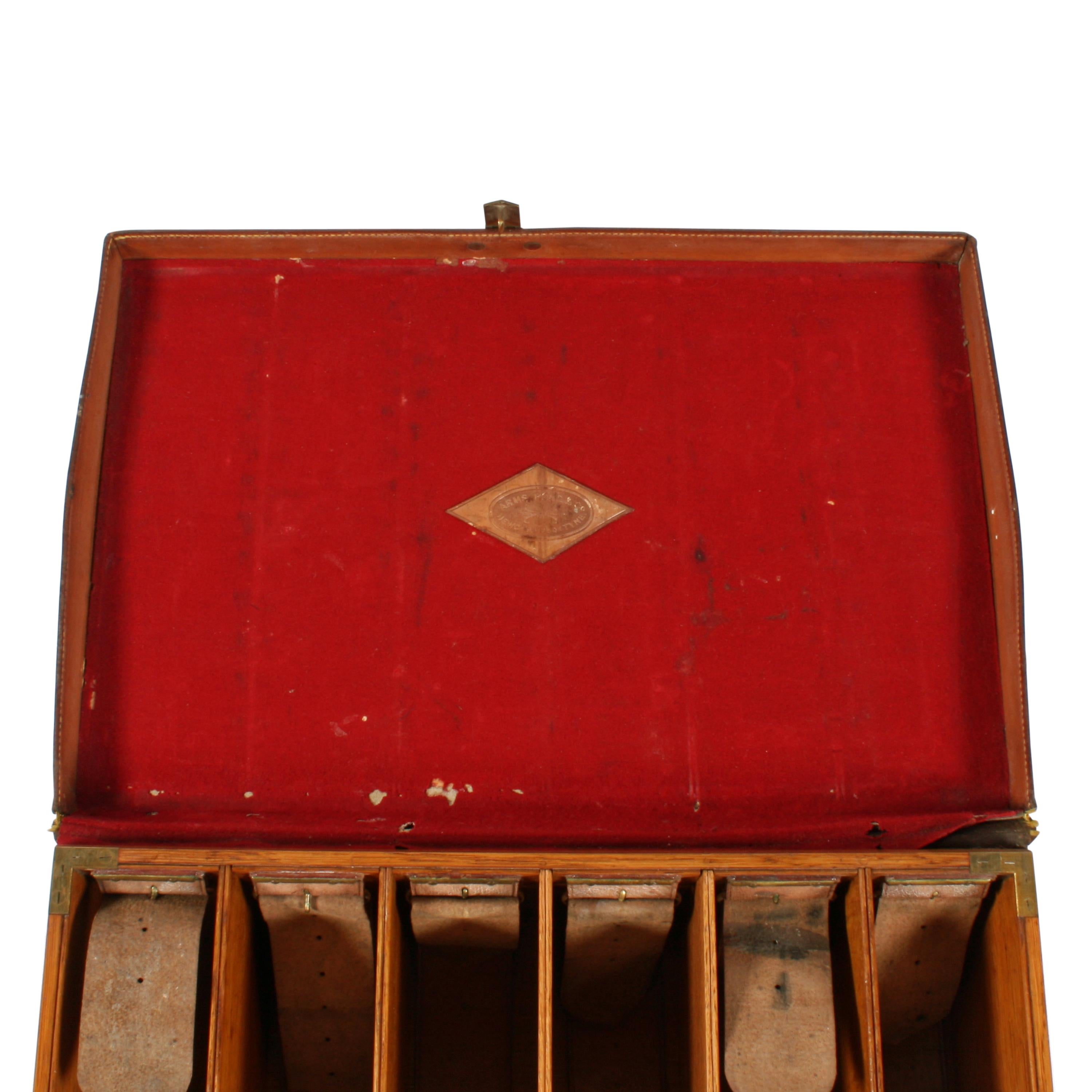 Edwardian Oak Lined Cartridge Case For Sale 1