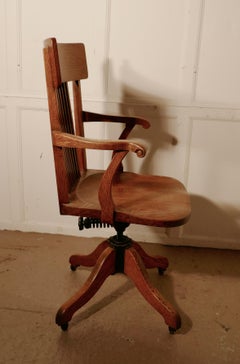 Edwardian Oak Office or Desk Chair
